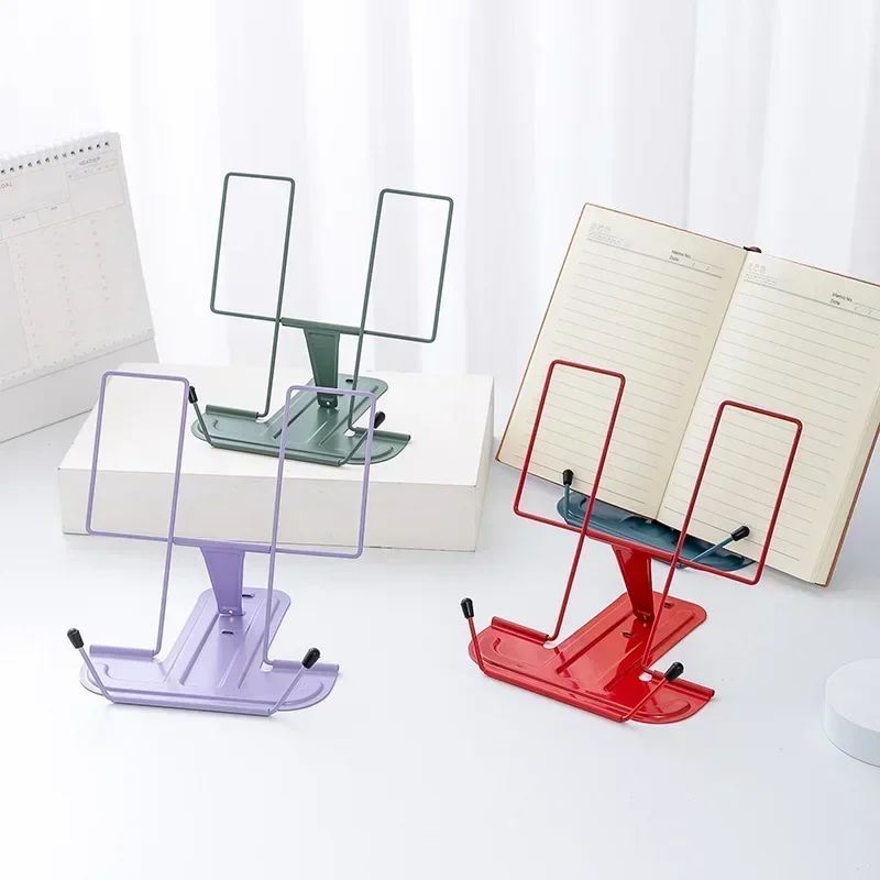 Image of Adjustable Portable Book Holder with Multi-Functional Reading Rest for Cookbooks, Textbooks, Tablets, and Cell Phones