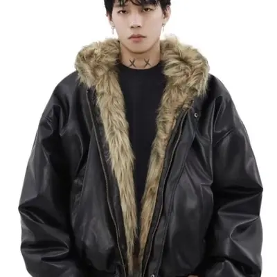 Image de Manteau Homme Faux Cuir Hiver - Style Américain Décontracté