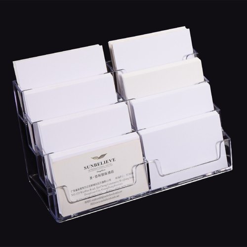 Afbeelding van Kaartdoos Desktop Visitekaartje Opbergdoos Kantoorbenodigdheden Acryl Transparant Pamflet Display Houder Organisatie Stand