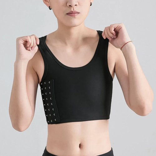 Bild von Frauen Atmungsaktive Brust Brust Binder Seite Schnalle Kurze Weste Tops Brust Binder Unterwäsche Tank Tops Drahtlose Brust Wrap Verband