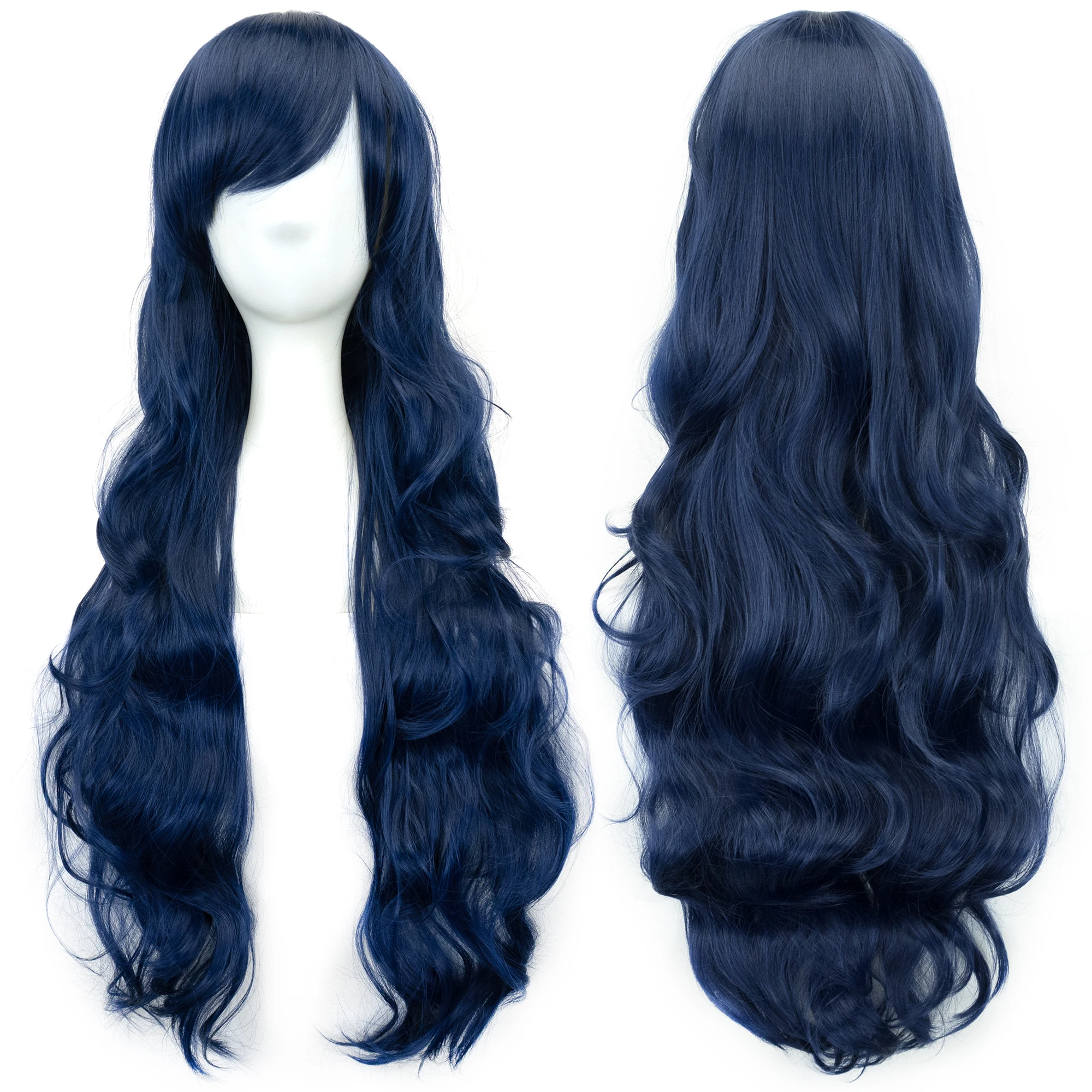 Immagine di Soowee Parrucca verde per capelli sintetici lunghi ricci Parrucchino Parrucche cosplay per capelli da festa rosa neri per le donne