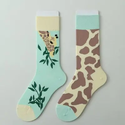 Image de Chaussettes Mi-Mollet Girafe - Style Trendy & Confortable