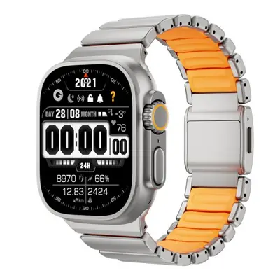 Image de Bracelet Magnétique Titane & Silicone pour Apple Watch