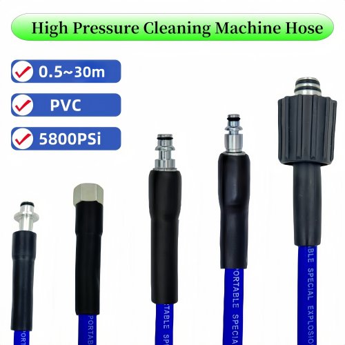 Immagine di Tubo di Prolunga per Lavatrice ad Alta Pressione da 0,5 m – Compatibile con Karcher, Bosch, Interskol, Lavor, Kohler – Tubo per Pulizia Acqua e Lavaggio Auto