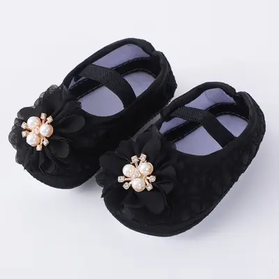 Image de Chaussures de Premiers Pas Princesse - Dentelle & Perles