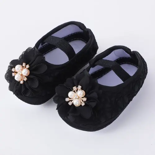 Image de Chaussures de Premiers Pas Princesse - Dentelle & Perles