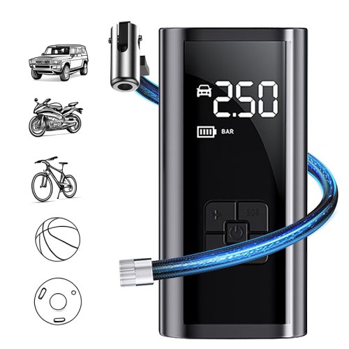 Imagen de Compresor de Aire Inalámbrico Portátil de 150 PSI con Luz LED – Inflador de Neumáticos para Coche, Motocicleta y Bicicleta, Bomba de Aire Eléctrica de Alta Presión