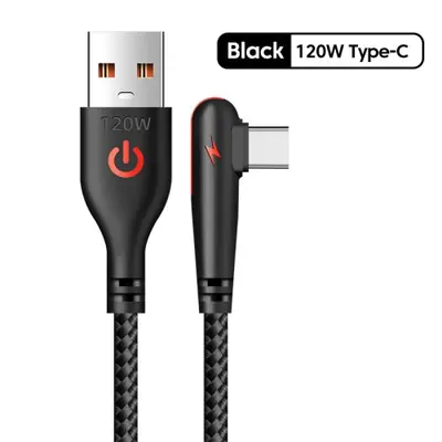 Câble USB-C 120W Charge Rapide - Angle 90° Résistant