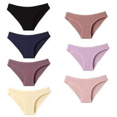 Image de Culottes Femme Rayées - Lot de 7 Slips Coton Respirant
