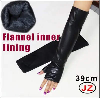 Image de Gants Longs en Cuir Hiver Femme - Chauds & Élégants