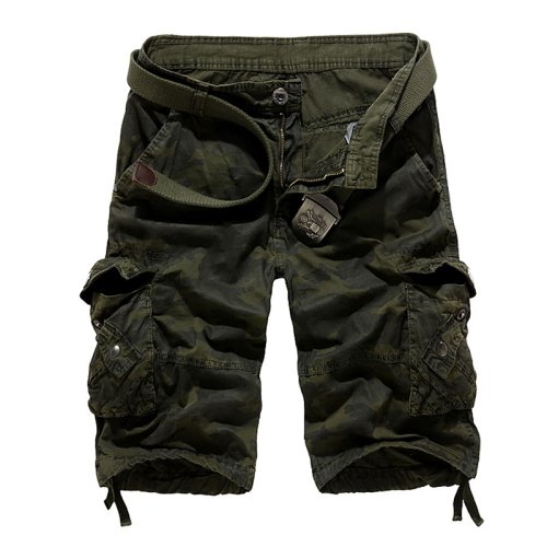 Image of 2025 Men's Loose Camouflage Cargo Shorts – Cool Summer Military-Style Short Pants for Outdoor Adventures