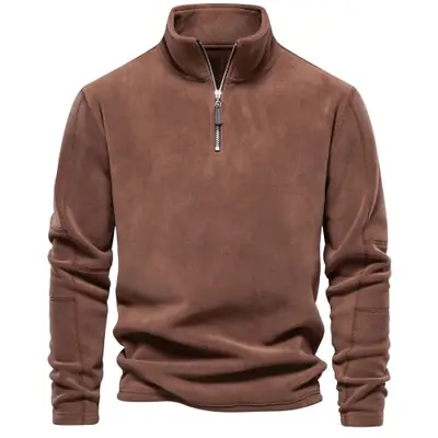 Image de Veste Polaire Homme Chaude & Épaisse - Coupe-vent avec Fermeture Éclair
