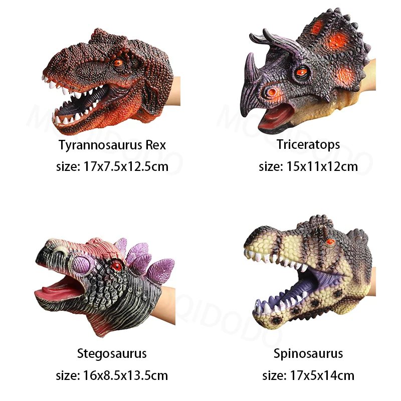 Bild von Handpuppen Dinosaurierkopf Modell Spielzeug T-Rex Dino Jurass Shark Tiger Park Puppen Dinosaurier Welten Weiches Plüsch