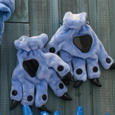 Image de Pantoufles Monstres Bleues pour Enfants