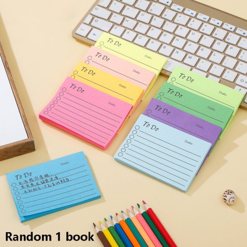 Afbeelding van 50 Vel Memo Pads Kawaii Solid – Scheurbare Notitieblokken met Kleurrijke Ontwerpen voor Dagelijkse Planningsnotities en Creatieve Berichten