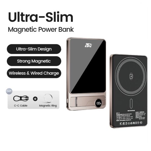 Immagine di Power Bank Ultra Sottile 10000mAh con MagSafe - Ricarica Rapida Wireless 20W