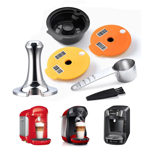 Image of Eco-Friendly Reusable Coffee Capsule Pods with Silicone Lid – Compatible with Bosch Tassimo Machines – Sustainable & Durable Brew Solution