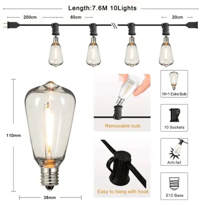 Image de Guirlande LED Extérieure Étanche & Résistante - Décoration Jardin