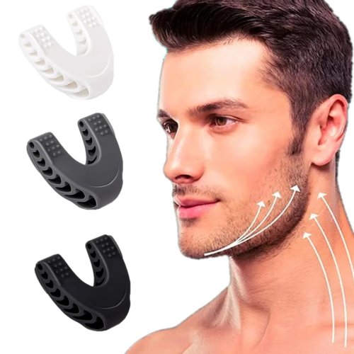 Immagine di Esercitatore per Mascelle a Forma di U – Allenatore Muscolare per Il Volo del Viso, Pop N Go Jawline Trainer con Palla da Masticazione per Rafforzamento Muscolare Faciale e Definizione del Contorno del Volto