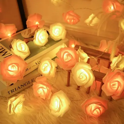 Image de Lumières LED Fées Rose Rouge Bleu - Décoration Mariage Noël
