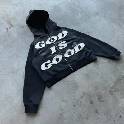 Image de Hoodie Y2K Retro God Is Good - Streetwear Unisexe