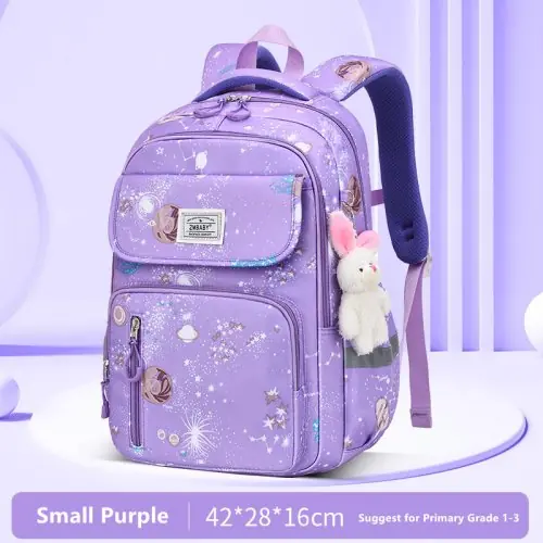 Image de Sac à Dos Kawaii Rose Violet pour Filles - École Primaire