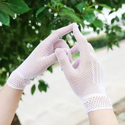 Image de Gants Dentelle Élégants - Noir & Blanc Transparent