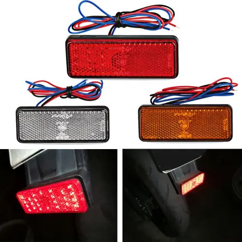 Image de Feu Arrière LED Moto - Réflecteur Rectangulaire