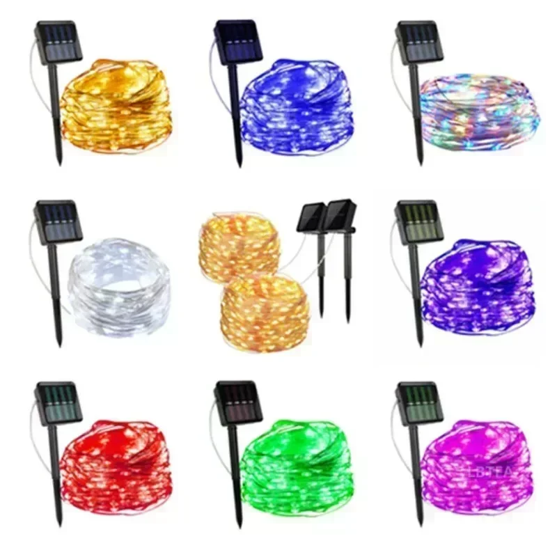 Immagine di Ghirlanda LED Solare da Esterno 7m, 12m, 22m, 32m – Luce Festone Impermeabile per Decorazione Natale, Giardino e Feste
