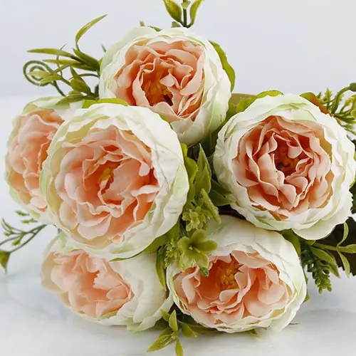 Image de Bouquet de Pivoines Artificielles - Décoration Élégante pour Mariage & Intérieur