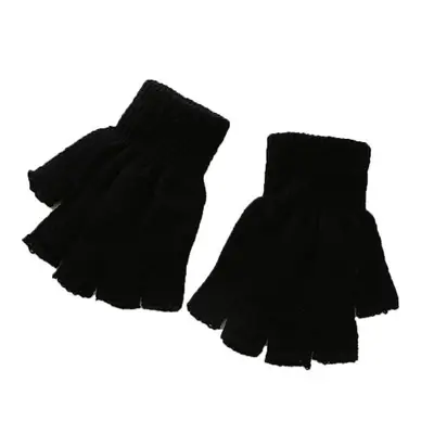 Image de Gants Demi-Doigts Rayés Chauds pour Femmes & Filles
