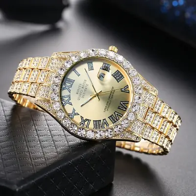 Image de Montre Homme Or Bling - Élégante & Luxueuse