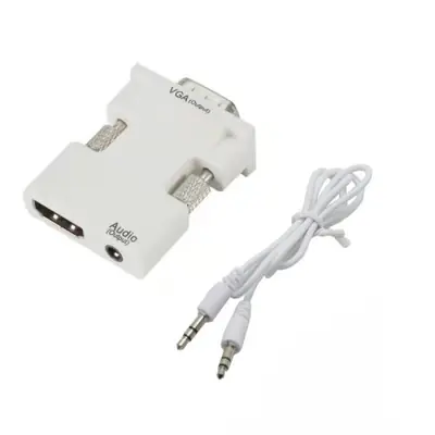 Image de Adaptateur HDMI Femelle vers VGA Mâle avec Audio