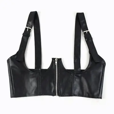 Image de Bretelles Noires Corset Punk - Style Séduisant & Réglable