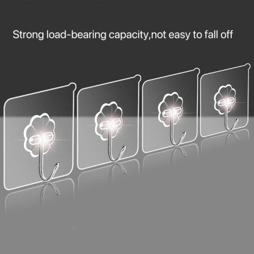 Immagine di Ganci Trasparenti Adesivi Non Perforanti per Parete – Supporto Multifunzione con Forte Toppa Adesiva per Uso Domestico e Ufficio