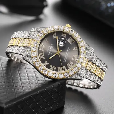 Image de Montre Homme Or Bling - Élégante & Luxueuse