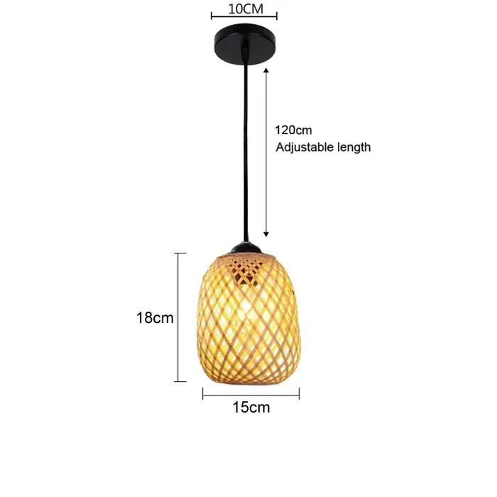 Image de Lampe Suspendue en Bambou Tressé - Déco Chaleureuse & Naturelle