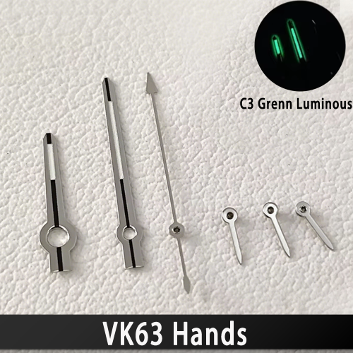 Image of Green Luminous Watch Hands for VK63 Quartz Movement – Premium Replacement Accessories for Men's Wristwatches
