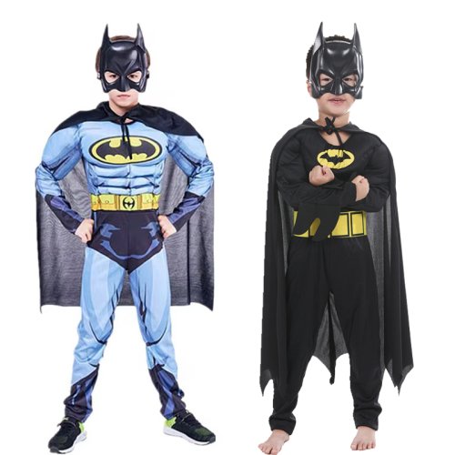 Image of Kids Boy Batman Costume with Mask and Cape – Halloween Cosplay Jumpsuit Inspired by The Dark Knight Rises