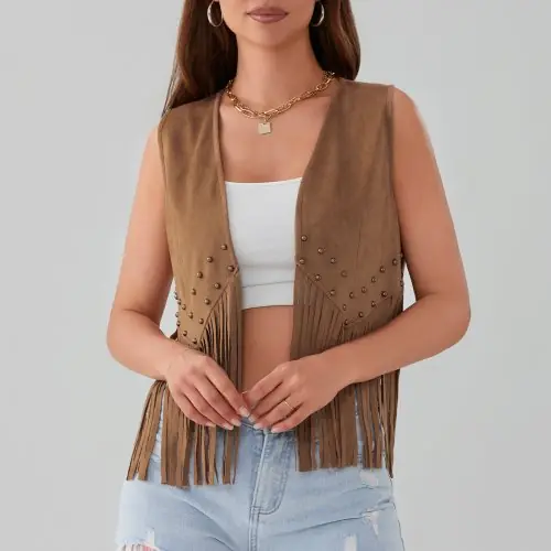 Image de Gilet Western Frangé Cowgirl - Style 70's