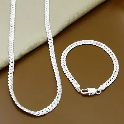 Image de Ensemble Bijoux Argent Sterling 925 - Collier & Bracelet