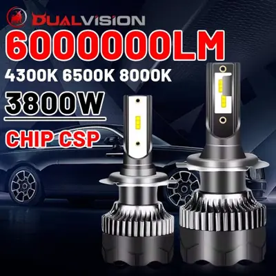 Image de Phares LED H4 DualVision 3800W - Éclairage Puissant pour Voiture
