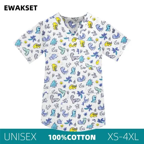 Image de Chemise Médicale Enfantine Motifs Animés - 100% Coton