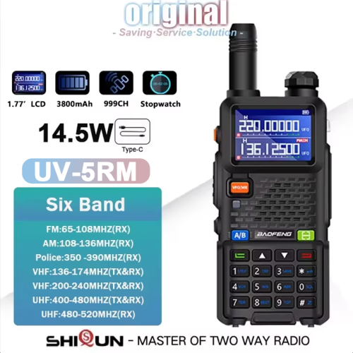 Image de Baofeng UV-5R Pro - Talkie-Walkie Puissant 14.5W, 3800mAh, USB-C
