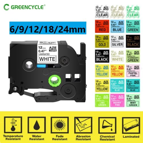 Immagine di Nastro per Etichette Compatibile Brother P-Touch - 6mm, 9mm, 12mm