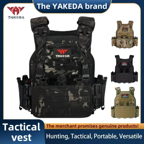 Image of Yakeda Tactical Vest 6094: Fast-Detachable, Lightweight, Laser-Cut Outdoor Hunting Gear Carry Vest in Black – High-Quality Self-Defense and Safety Equipment