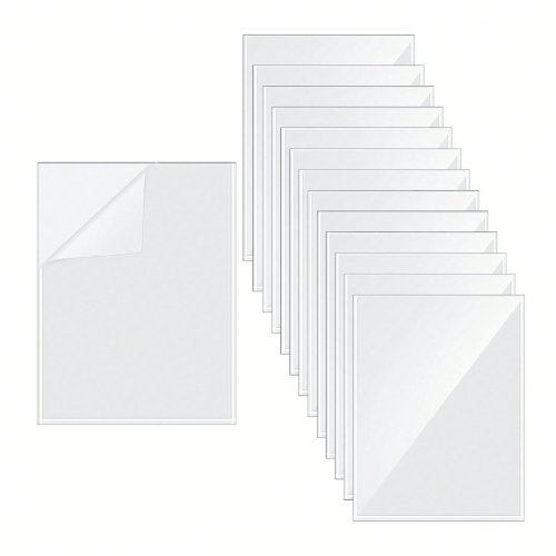 Image of Clear Glossy A4 Laminating Film Sheets – Self-Adhesive Vinyl Stickers for Waterproof Protection, Ideal for Office and Home Use