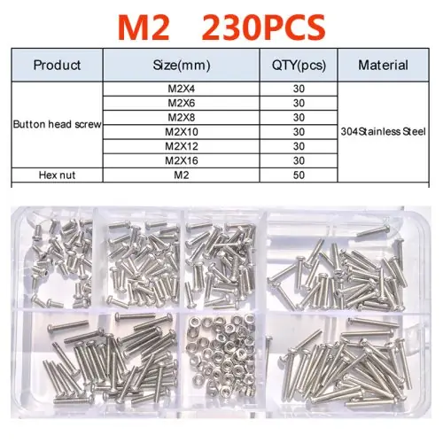 Image de Kit Vis et Boulons Inox 304 - 120 434 Pièces M2 à M6
