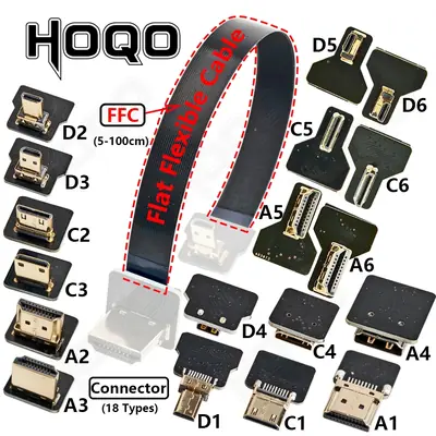 Image de Câble HDMI Flexible 90° pour Raspberry Pi 4 - Connecteur Micro HDMI