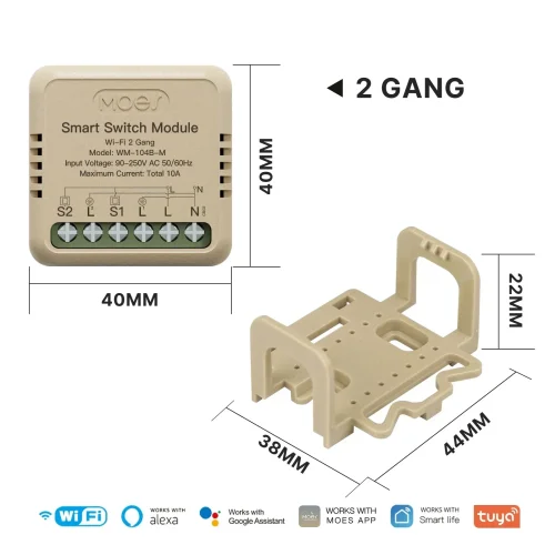 Wifi 2 gang interruttore